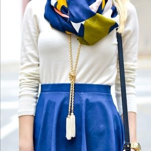 BaubleBar white/gold tassel necklace